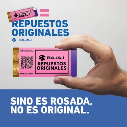 Etiqueta Rosada Repuestos Originales Bajaj