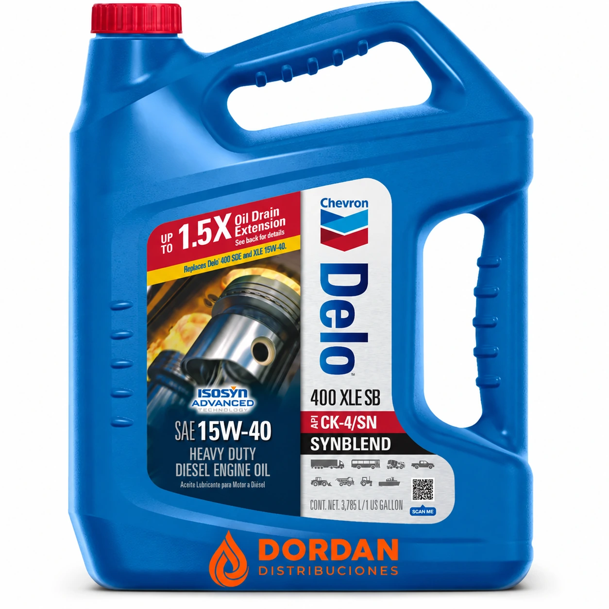 Chevron Delo 400 XLE SB 15W-40 Semisintético 1 Galón (3.785 L)