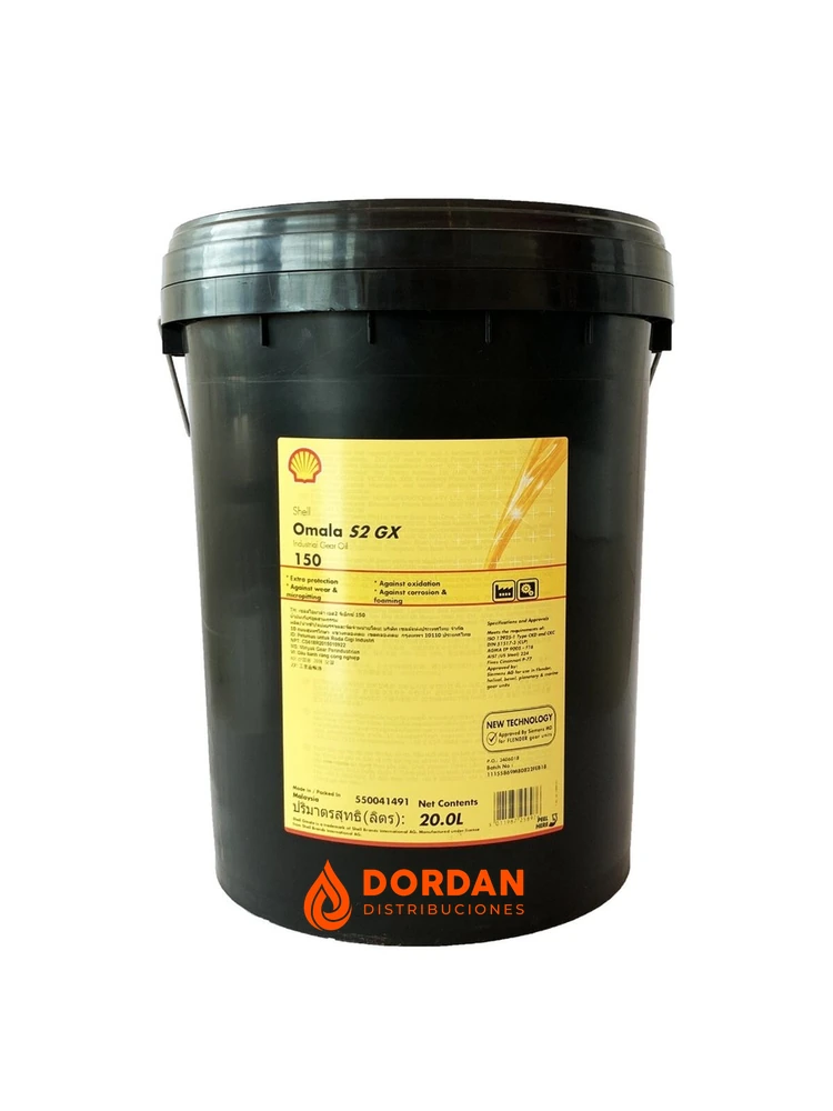 Shell Omala S2 GX 150 Aceite para Engranajes Industriales Balde 20 Litros