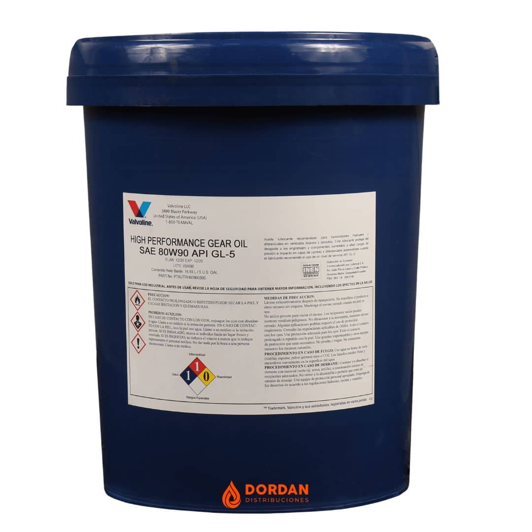 VALVOLINE HP GEAR OIL 80W90 BALDE X 19 LITROS
